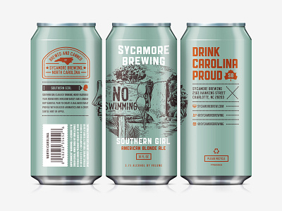Beer Can art direction can design label north carolina southern girl sycamore brewing
