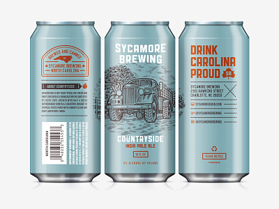 Beer Can III art direction can countryside design label north carolina sycamore brewing