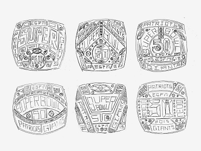 Sketches espn process ring sketches super bowl superbowl ring