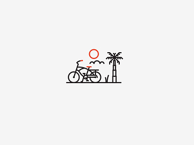 Illustration III bike illustration jacksonville beach letterpress monoline