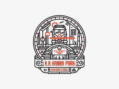 Illustration XV badge hanna park illustration letterpress monoline wip