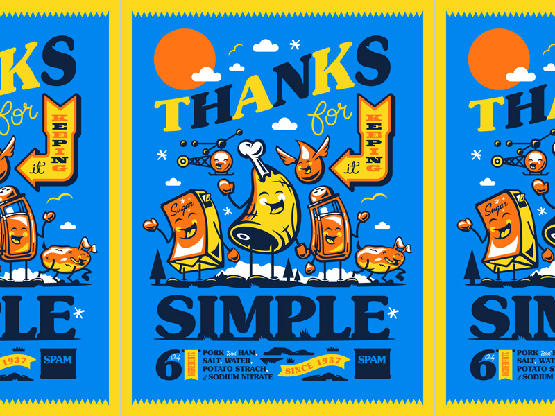 Illustration halftone def bbdo poster spam illustration