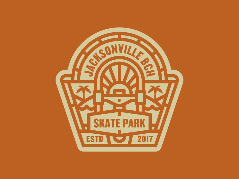 Badge skateboarding skate park illustration logo badge