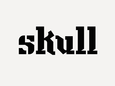Lettering VII k l lettering lowercase s skull type u