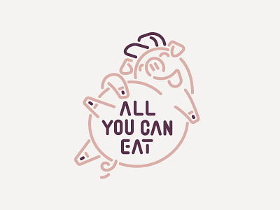 illustration all you can eat pig