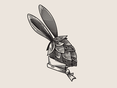 Branding beer branding hop rabbit illustration