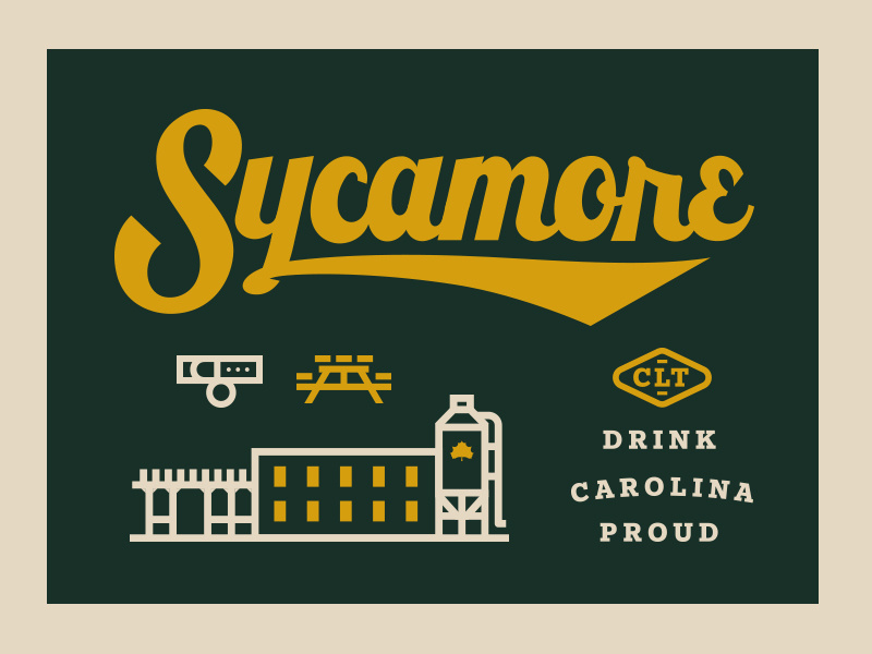 Branding lettering packaging brewery beer north carolina sycamore brewing