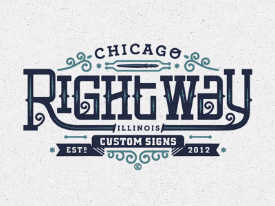 Right Way Custom Signs logo lettering type