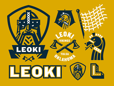 Branding brand football graphic system leoki logo soccer sports viking