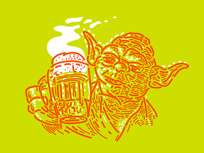 Illustration beer illustration may the fourth be with you yoda