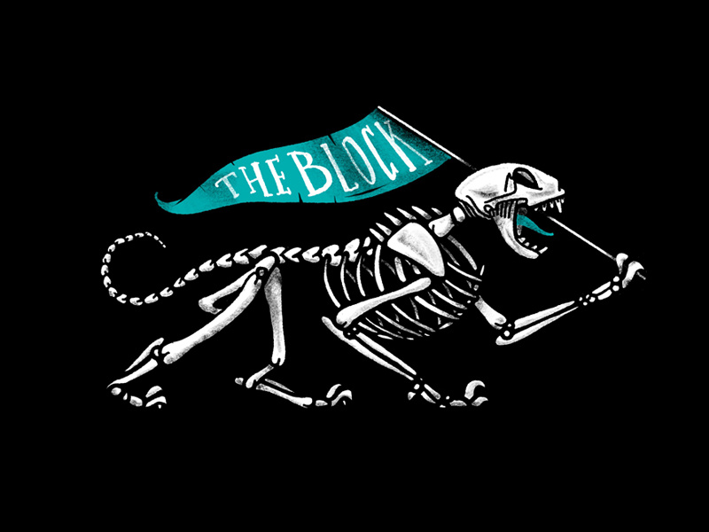Illustration the block skeleton jacksonville illustration