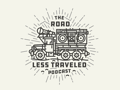 Podcast dusty nomad illustraion monoline podcast the road less traveled