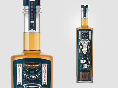 Packaging gin packaging silver dolphin whiskey business