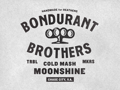 Icon & type bondurant brothers icon moonshine time jones type