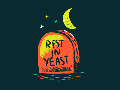 Illustration beer halloween reve tombstone