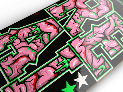 Illustration III real guts brains illustration skateboard deck