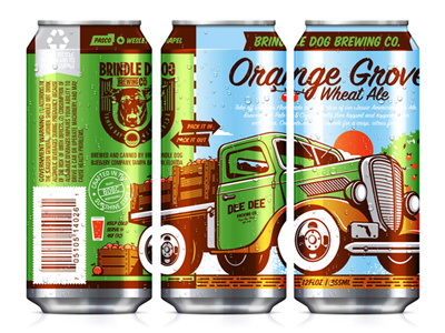 Orange Grove Can beer can illustration packaging