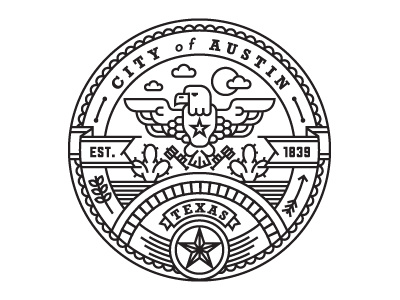 illuatration IV austin badge eagle illustration texas