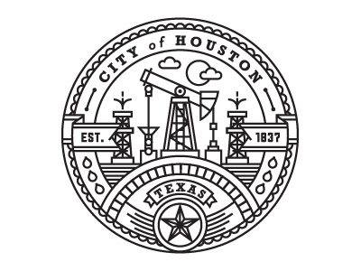 Illustration V badge illustration oil texas