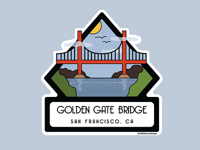 Golden Gate Bridge - Sticker Design adobe adventure design golden gate bridge illustration san francisco sticker vector wacom