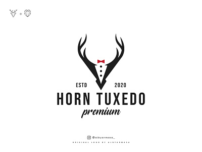 horn tuxedo adobe illustrator adobe photoshop beautiful brand classic clothing deer design horn label logo logoconcept luxury perfect premium simple suits tuxedo unique vintage
