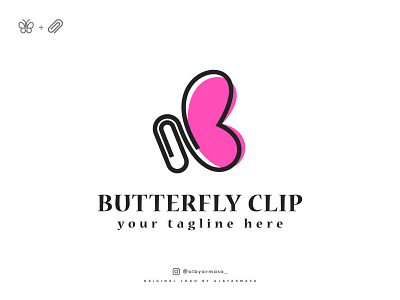 Butterfly Clip adobe illustrator beautiful brand brand design butterfly butterfly logo buy logo clip concept cosmetic logo logo design logo for sale logomark logotype paper simple simple design simple logo unique