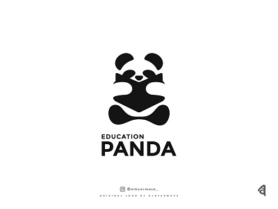 education panda logo animal black brand branding buy logo education habitat hire illustration logo logo design logos logotype media monochrome panda logo proffesional simple logo university vector