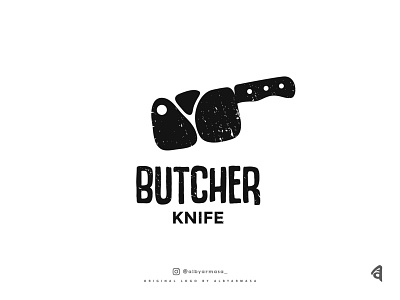 butcher knife logo concept