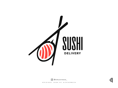sushi delivery logo asian brand branding buy logo culinary delivery fish food foodie illustration japanese logo logo design logotype paper plane proffesional simple logo sushi vector