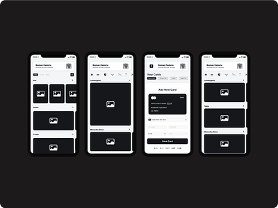 Rental Car App | Wireframe | UI app apple graphic design mobile rental ui ux