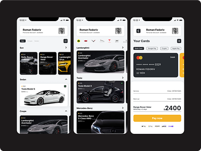 Rental Car App - UI/UX app apple car design premium rental ui uiux ux