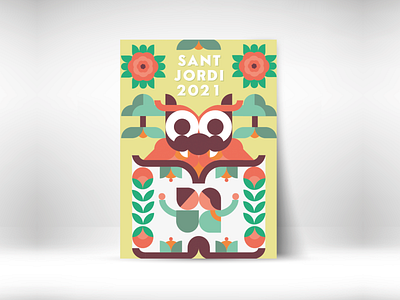 Cartel Sant Jordi branding design illustration illustrator minimal typography vector