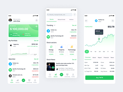 InvestNow - Investment Apps Platform app clean finance financial fintech invest investment mobile mobile app modern payment stock stocks ui ux wallet