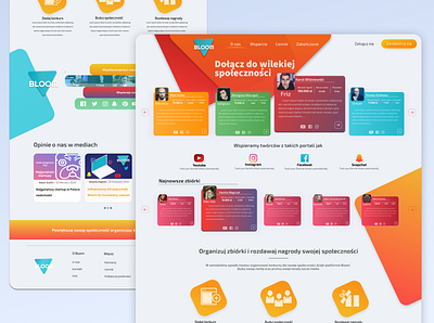 Landing page Bloom design landing page landingpage layout social ui ux web design webdesign website website design