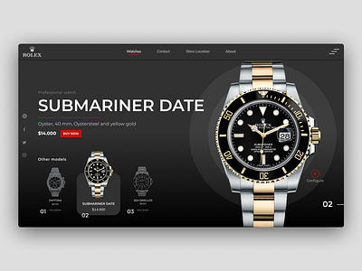 Product Rolex Concept dark marketing product product design rolex ui ux watch watches webdesign website