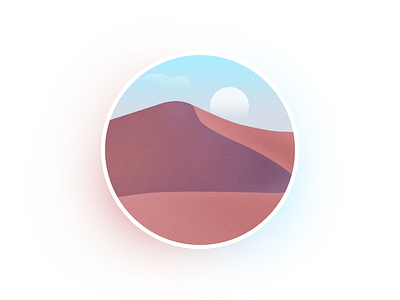 Desert desert dune flat icon landscape space sun view