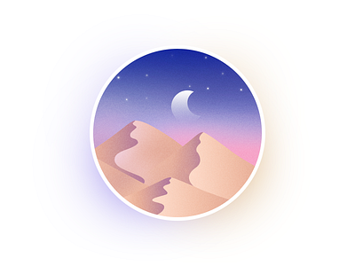 Desert desert dune flat icon landscape moon space view