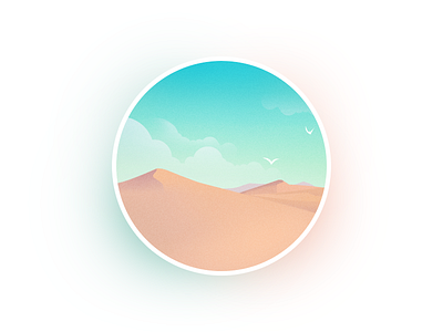 Desert desert dune flat icon landscape space view