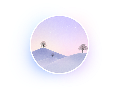 Winter flat icon landscape sky snow space tree view winter