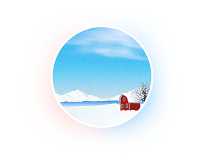 Winter flat icon landscape mountain sky snow space sunset sunup tree view winter
