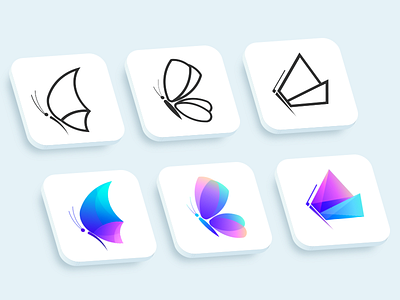 abstract butterfly logos