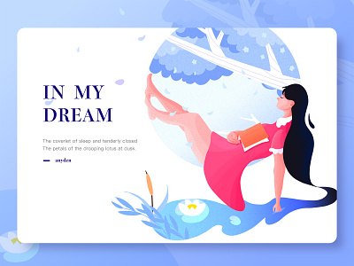 Girl app character flat girl illustrator landscape procreate ui website