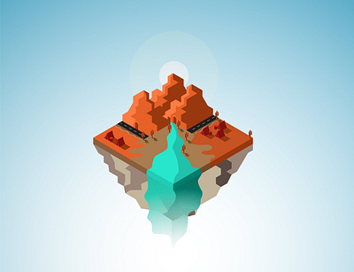 Desert backdrop design illustration isometric isometric illustration vector