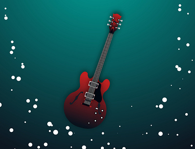 Guitar blues cyan design flat gradient guitar illustration instrument music musical musical instrument vector