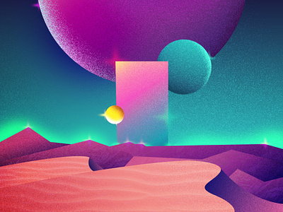 Abstract Desert Background - Sci-Fi Theme backdrop blues design flat gradient graphic design illustration sci fi science fiction texture textures vector