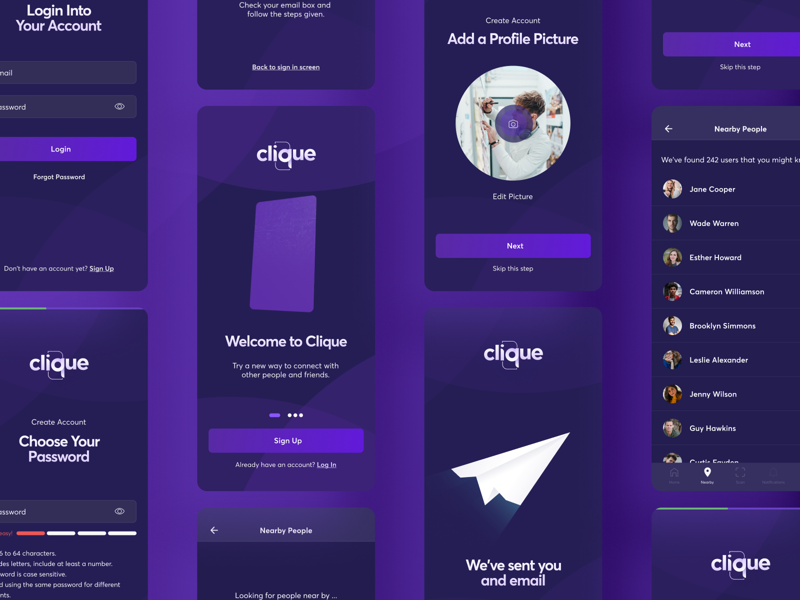 App Design - Clique by Atomsix Studio on Dribbble