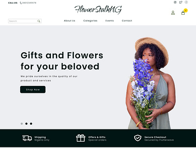 FlowerShop Homepage design figma flower flowershop homepage ui