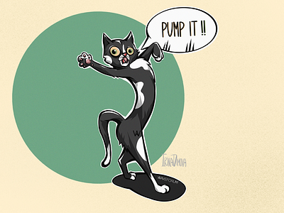 Cat Sticker animal art animation cat cat design character character design dance illustration sticker stickers