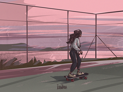 Sunset, Sea And Skating. Cover Design