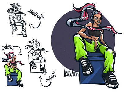 Character Design character character design girl animation illustration original character street style toxic